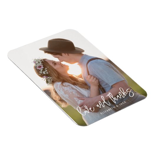Elegante Script-Foto-Liebe und Danksagung Magnet (Rechte Seite)