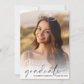 Elegante Script-Foto-Overlay-Graduierungspartei Einladung (Vorderseite)