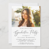 Elegante Script-Foto-Overlay-Graduierungspartei Einladung (Rückseite)