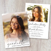 Elegante Script-Foto-Overlay-Graduierungspartei Einladung