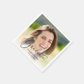 Elegante Script-Foto-Overlay-Graduierungspartei Serviette (Ecke)