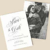 Elegante Script-Foto-Save the Date-Karte Einladung