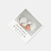 Elegante Script-Foto-Taufe Serviette (Ecke)