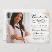 Elegante Script-Foto-Virtual Graduation Party Einladung (Vorderseite)