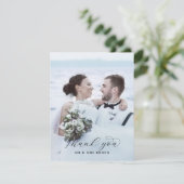Elegante Script Foto Vorlage Danke Karte (Stehend Vorderseite)