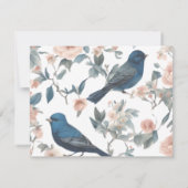 Elegante Script French Floral Couples Stationery Mitteilungskarte (Rückseite)