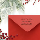 Elegante Script Frohe Weihnachts-Rücksendeadresse Gummistempel