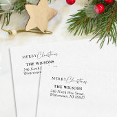 Elegante Script Frohe Weihnachts-Rücksendeadresse Gummistempel