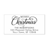 Elegante Script Frohe Weihnachts-Rücksendeadresse Permastempel (Design)