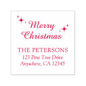 Elegante Script Frohe Weihnachts-Rücksendeadresse Permastempel (Design)