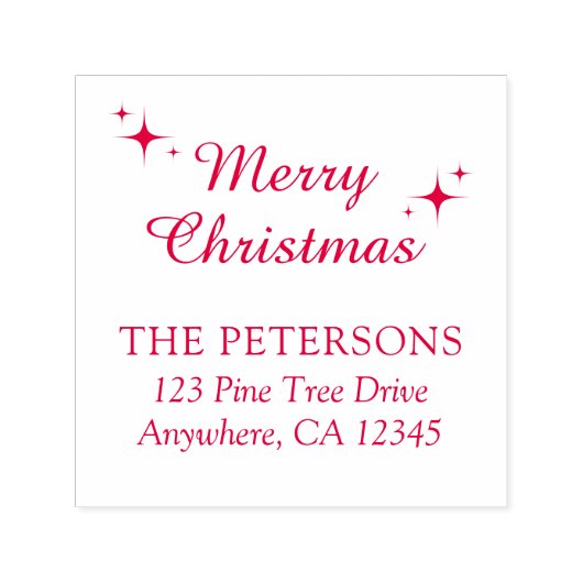 Elegante Script Frohe Weihnachts-Rücksendeadresse Permastempel (Design)