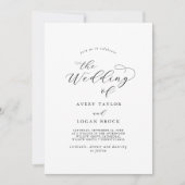 Elegante Script Front Back Wedding Einladung (Vorderseite)