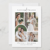 Elegante Script Full Foto Wedding Dankeskarte (Vorderseite)