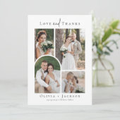 Elegante Script Full Foto Wedding Dankeskarte (Stehend Vorderseite)