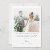 Elegante Script Full Foto Wedding Dankeskarte (Rückseite)