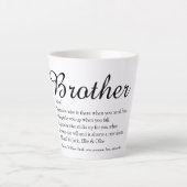 Elegante Script Fun Cool Best Brother Definition Milchtasse (Vorderseite)