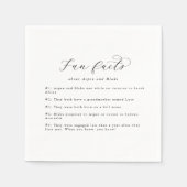 Elegante Script Fun Facts Wedding Napkins Serviette (Vorderseite)