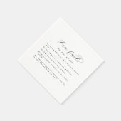 Elegante Script Fun Facts Wedding Napkins Serviette (Ecke)