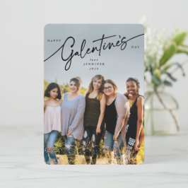 Elegante Script Galentine's Day Foto Card Feiertagskarte