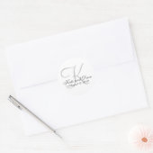 Elegante Script-Gastgeschenk Hochzeit Runder Aufkleber (Umschlag)