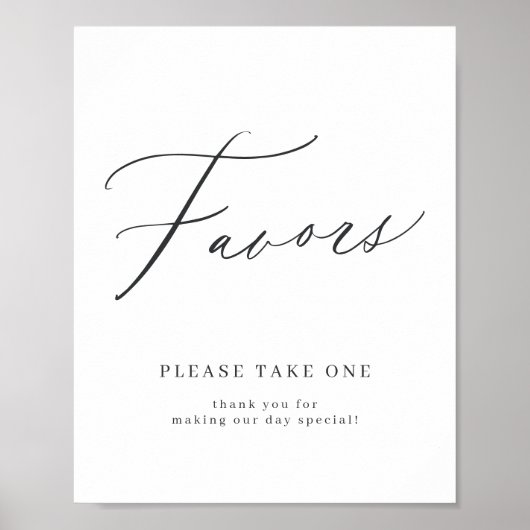 Elegante Script-Gastgeschenke Hochzeiten bitte ein Poster (Vorne)