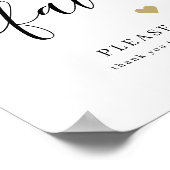 Elegante Script-Gastgeschenke Hochzeiten bitte ein Poster (Ecke)