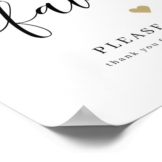 Elegante Script-Gastgeschenke Hochzeiten bitte ein Poster (Ecke)