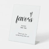 Elegante Script-Gastgeschenke Hochzeiten Bitte neh Sockelschild (Vorderseite)