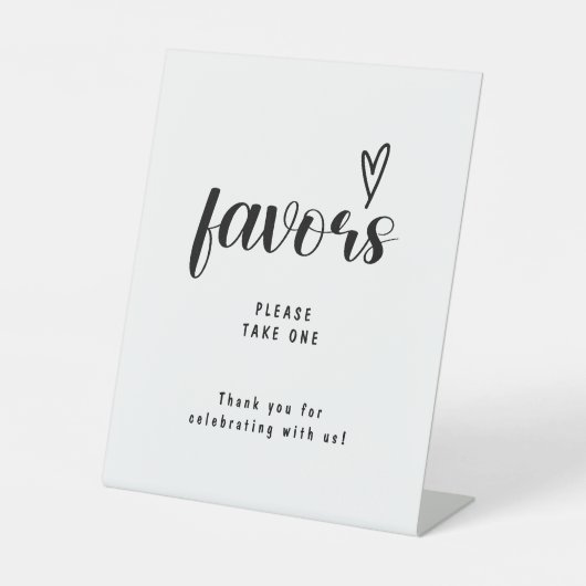 Elegante Script-Gastgeschenke Hochzeiten Bitte neh Sockelschild (Vorderseite)