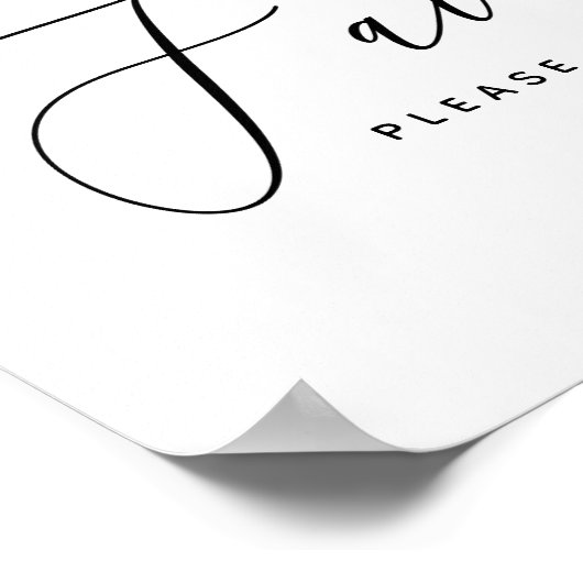 Elegante Script-Gastgeschenke Hochzeiten Signieren Poster (Ecke)