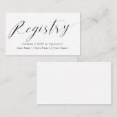 Elegante Script Gift Registry Begleitkarte (Vorne/Hinten)