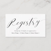 Elegante Script Gift Registry Begleitkarte (Vorderseite)