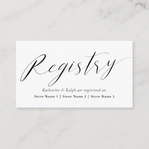 Elegante Script Gift Registry Begleitkarte