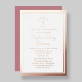 Elegante Script Girl First Communion Folieneinladung