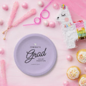Elegante Script Glückwunschs Grad Graduation Party Pappteller (Party)