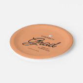 Elegante Script Glückwunschs Grad Graduation Party Pappteller (Schrägansicht)