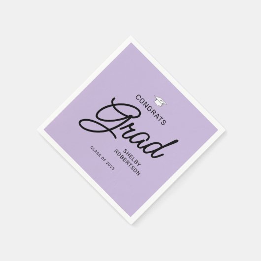 Elegante Script Glückwunschs Grad Graduation Party Serviette (Ecke)