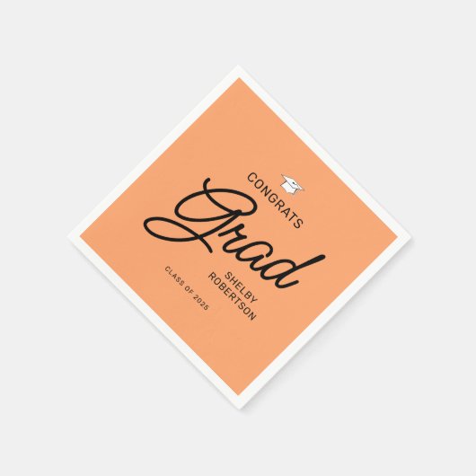 Elegante Script Glückwunschs Grad Graduation Party Serviette (Ecke)