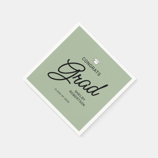 Elegante Script Glückwunschs Grad Graduation Party Serviette (Ecke)