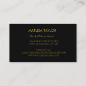 Elegante Script Gold Black Monogram Initial Visitenkarte (Rückseite)