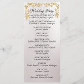 Elegante Script & Gold Blätter - Pearl White Weddi Programm (Rückseite)