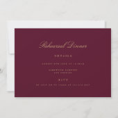 Elegante Script Gold Burgundy Probe Dinner Card Dankeskarte (Rückseite)