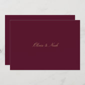 Elegante Script Gold Burgundy Probe Dinner Card Dankeskarte (Vorne/Hinten)