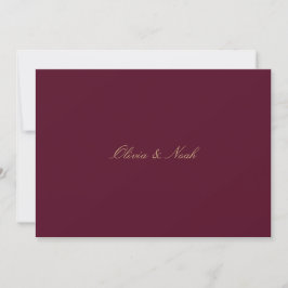 Elegante Script Gold Burgundy Probe Dinner Card Dankeskarte