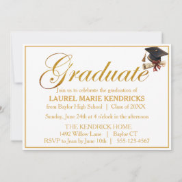 Elegante Script Gold Foil Graduation Party Einladung