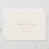 Elegante Script Gold & Ivory Probe Dinner Card Dankeskarte (Vorderseite)