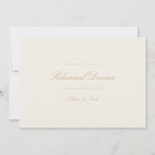 Elegante Script Gold & Ivory Probe Dinner Card Dankeskarte (Vorderseite)