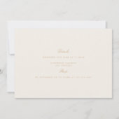 Elegante Script Gold & Ivory Probe Dinner Card Dankeskarte (Rückseite)