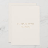 Elegante Script Gold & Ivory Save the Date Card Ankündigung (Vorne/Hinten)