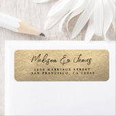 Elegante Script Gold Wedding Rücksendeadresse (Insitu)
